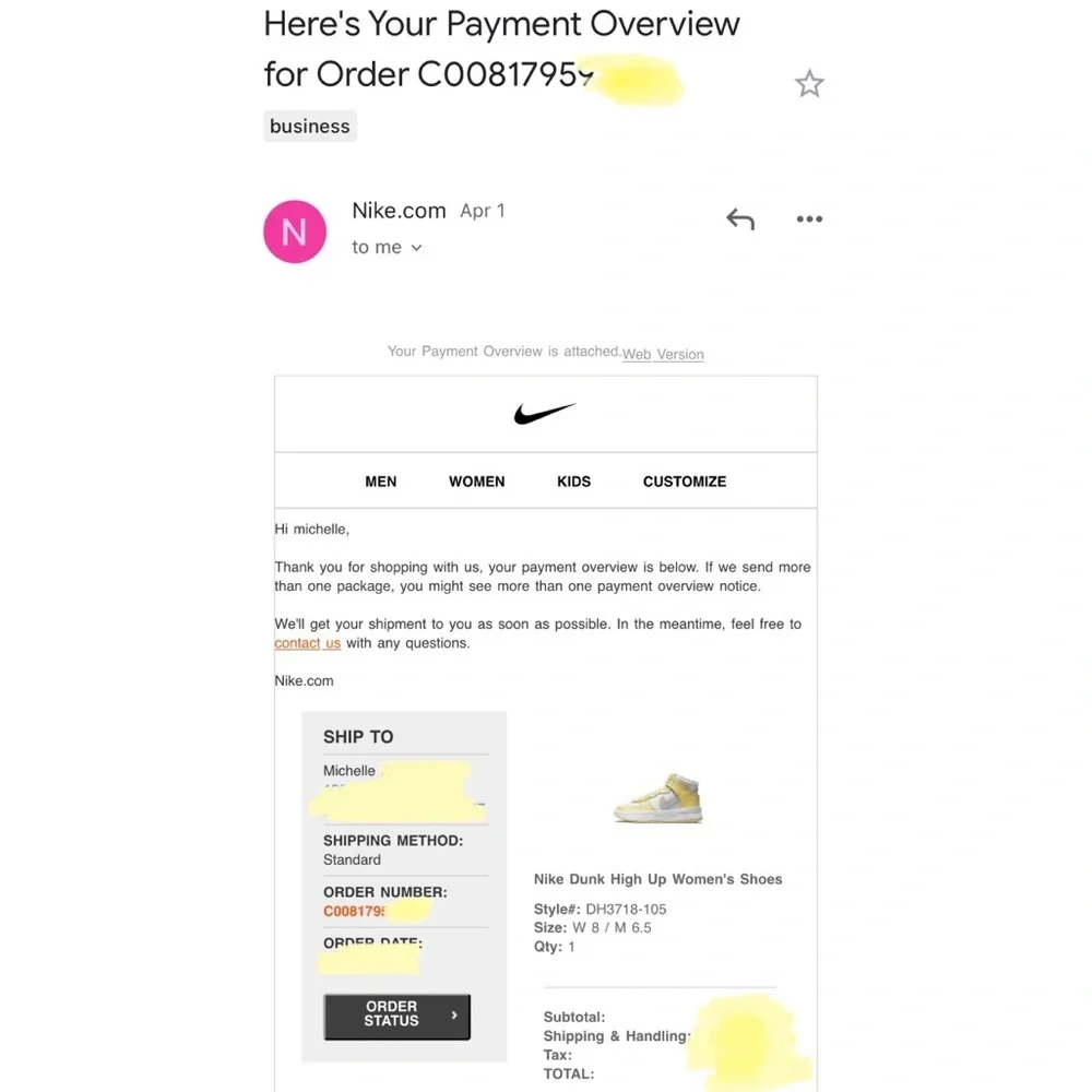 Nike Dunk High Up Lemon W8 DH3718-105 NIB
